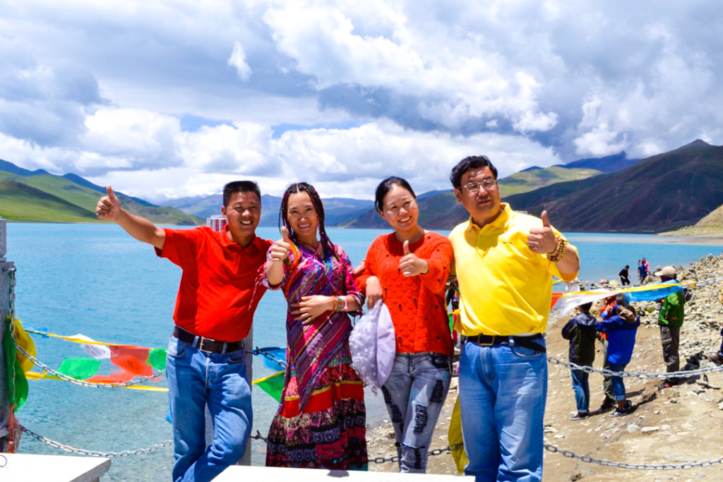 Chinese people posing